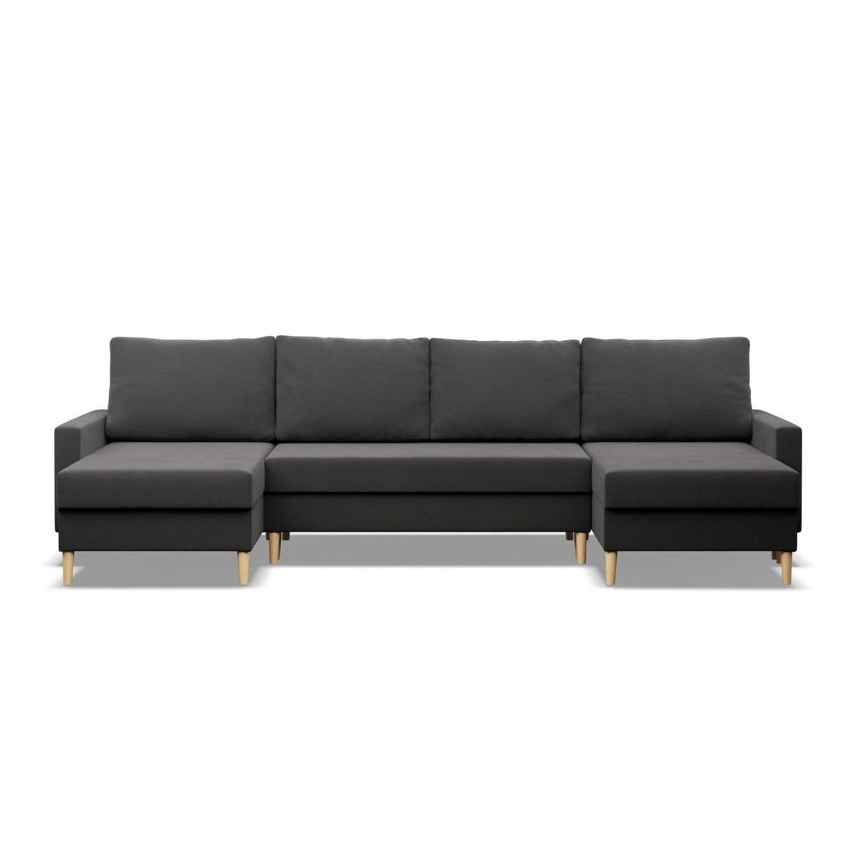 WOHNLANDSCHAFT Blank grau - Grau, Textil (294/88/140cm) - SIMKAM Furniture