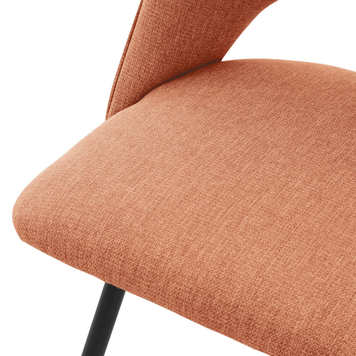 ESSZIMMERSTÜHLE 4ER-SET Orange Stoffbezug - Schwarz/Orange, Textil/Metall (53/89/57cm) - ML-DESIGN