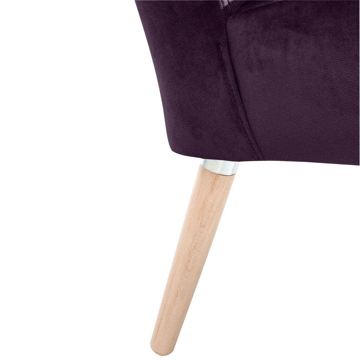 SESSEL Kassi Bezug Samtvelours Buche natur / purple - Lila, Kunststoff (69/80/68cm) - 58aufmkessel