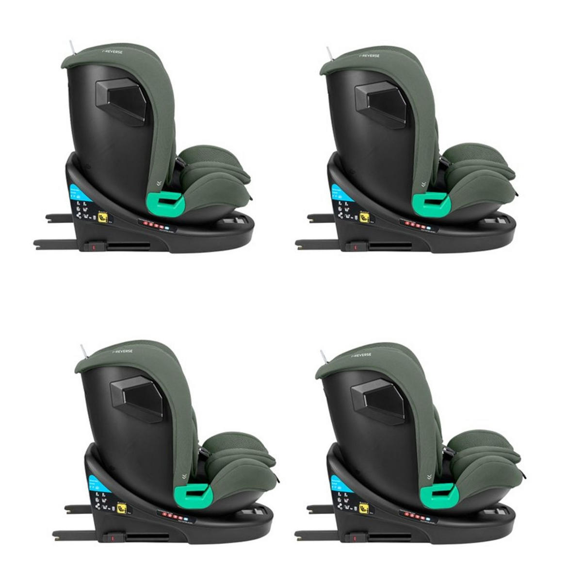 KINDERSITZ i-Reverse i-Size grün (40-150cm) Isofix 360-Drehung 5-Punkt-Gurt - Grün, Kunststoff (43/55/53cm) - Kikka boo