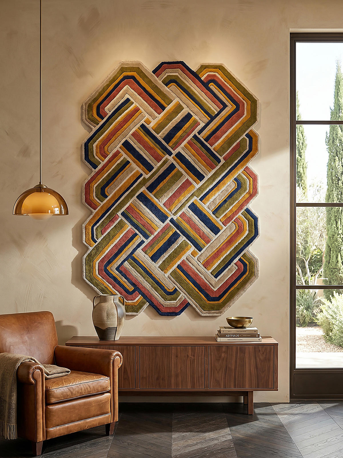 TEPPICH aus Wolle SOAR in Terrakotta, geometrisch, 200 x 300 cm - Rot, Textil (300/200cm) - KADIMA DESIGN
