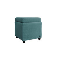 HOCKER IDA Blau Webstoff - Blau, Textil (45/45/45cm) - KAWOLA