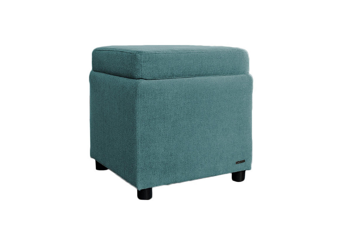 HOCKER IDA Blau Webstoff - Blau, Textil (45/45/45cm) - KAWOLA
