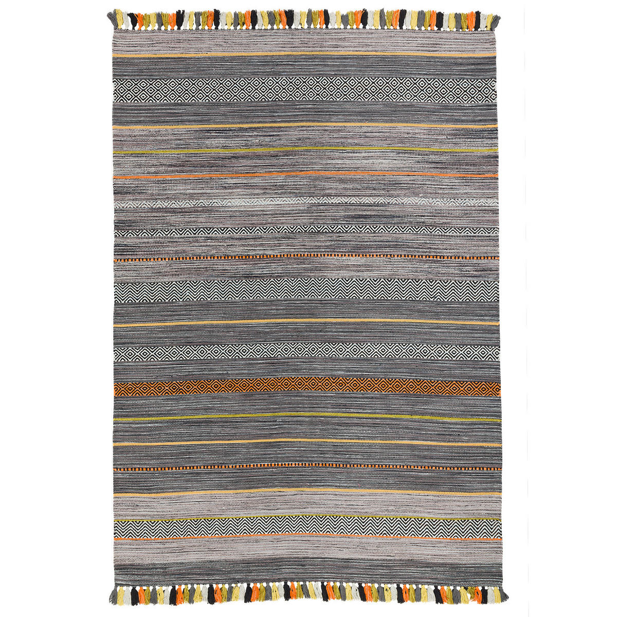 NATUR TEPPICH KELIM KALLEEN - Anthrazit, Textil (70/140cm) - Pergamon