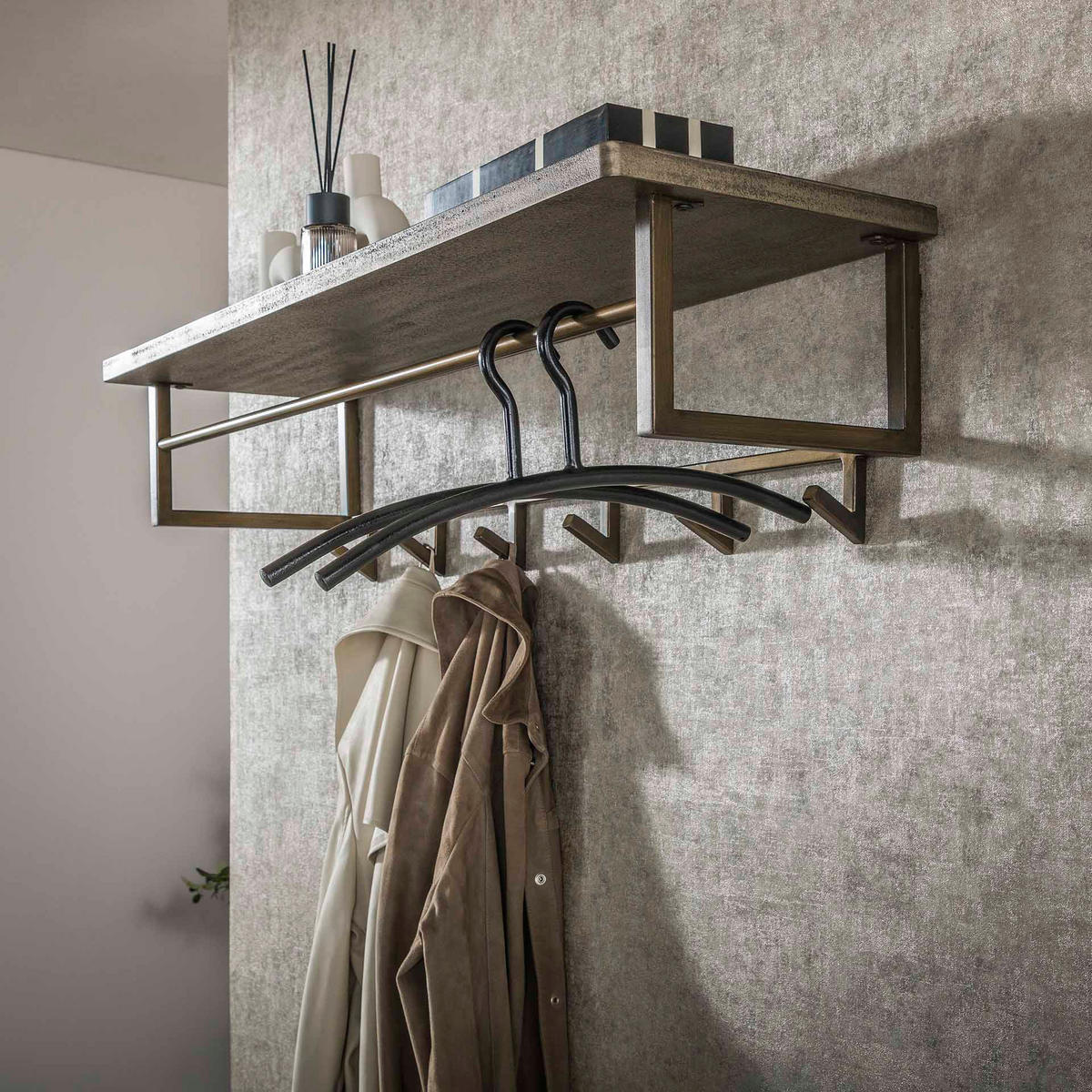 WANDGARDEROBE Ferro Braun 33/100/ 26 cm - Braun, Metall (100/26/33cm) - Hoyz Collection