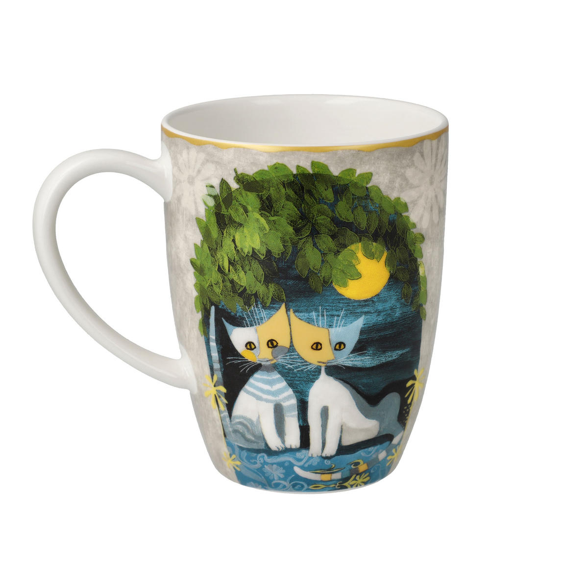 KÜNSTLERTASSE R. Wachtmeister - Al chiaro di luna, Fine Bone China, Bunt, 400 ml - Multicolor, Keramik (0.4L) - Goebel