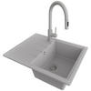 GRANITSPÜLE Mailand, 2-er set Grau 62/50 cm 1 Becken + Küchenarmatur 40/20 cm + Ablauf-Set ab 40er Unterschrank - Grau, Kunststoff (62/19/50cm) - Primagran