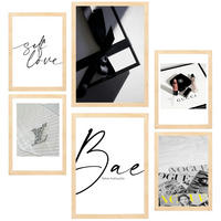 POSTER Set Mit 6 Mode Luxus A3 & A4 Rahmen Aus Hellem Holz - Beige, Papier (29/3cm) - Nacnic