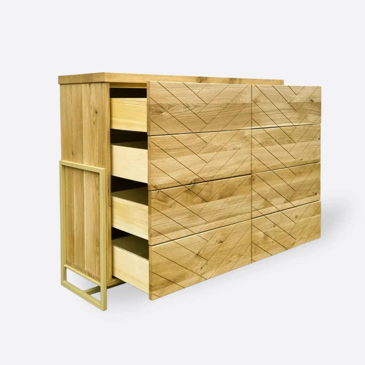 KOMMODE aus Eiche mit Schubladen für Ihr Zuhause CARIN I - Eichefarben, Holz (130/100/40cm) - Rawood Furniture