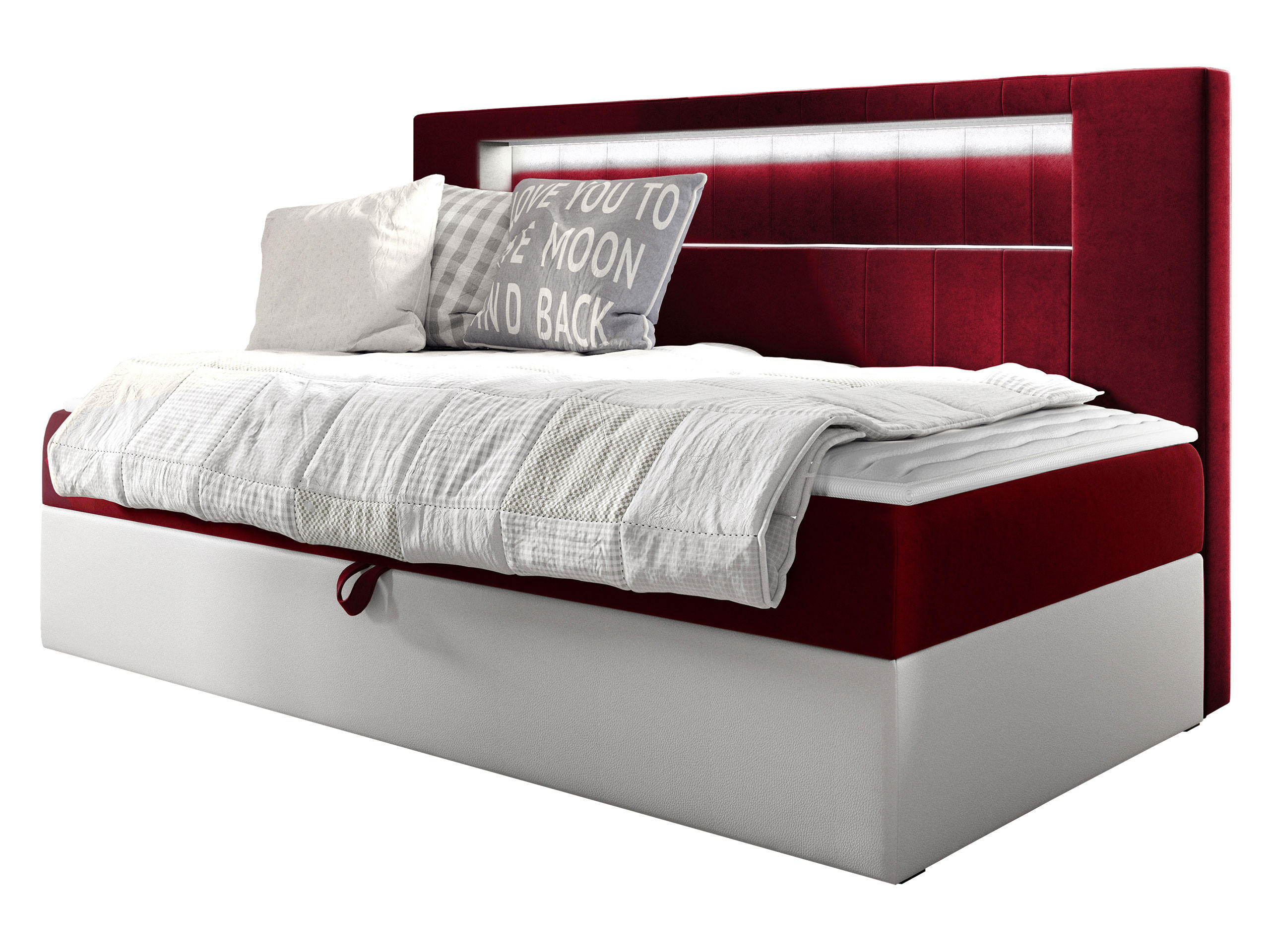 BOXBETT Gold Junior 2 - Rot/Weiß, Holz (90/200cm) - MIRJAN24