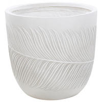 BLUMENTOPF cremeweiß rund 42/42/40 cm Ftero - Weiß, Naturmaterialien (40cm) - Beliani