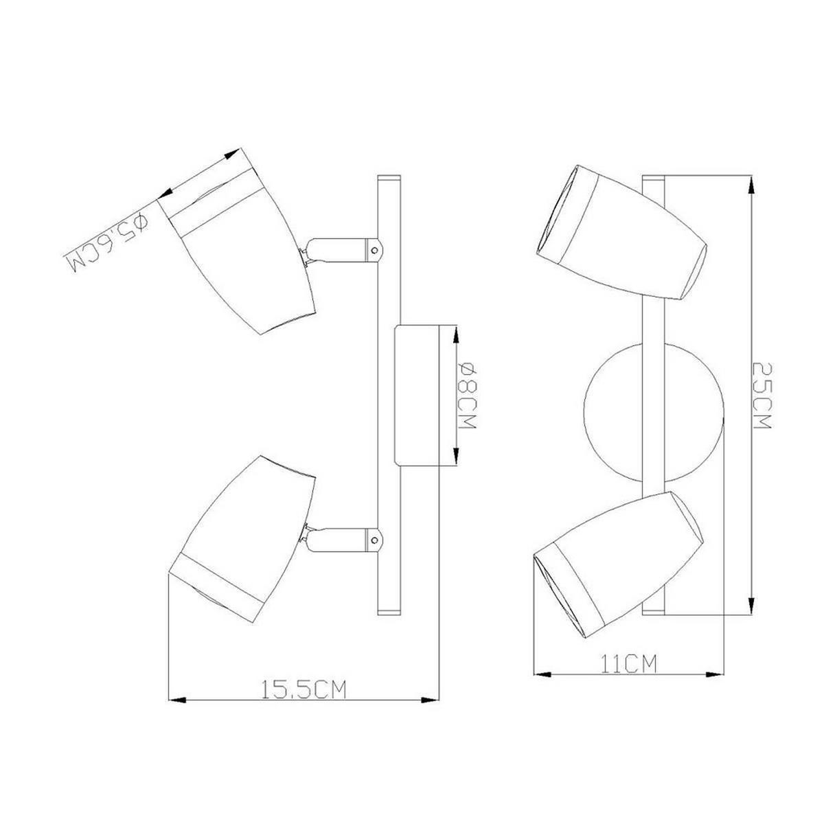 LED DECKENLEUCHTE Metall Weiß MINOU - Weiß, Metall (25/8/15.5cm) - Globo Lighting