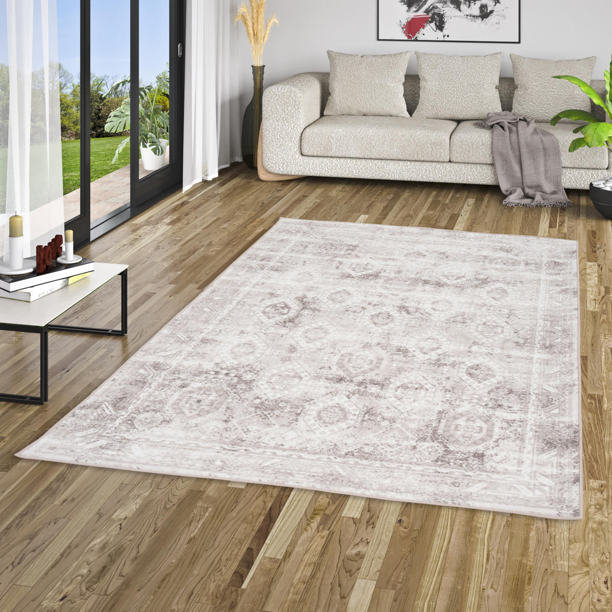 DESIGNER TEPPICH TAWIRA VINTAGE - Anthrazit, Textil (120/170cm) - Pergamon