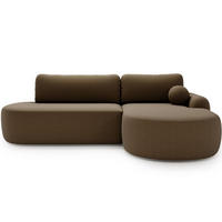 ECKSOFA Aurio O Bouclé-Stoff Braun Rechts - Braun, Holz/Textil (271/177cm) - Graingold