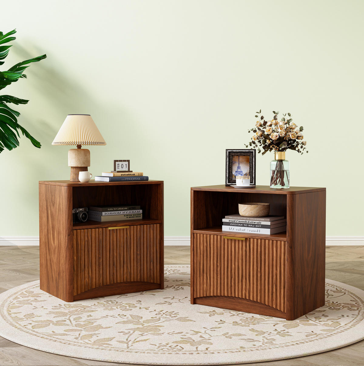 NACHTTISCH 58/60/38 cm Walnuss aus MDF und Spanplatte mit Schublade - Walnussfarben, Holzwerkstoff (58/60/38cm) - OKMYHOME