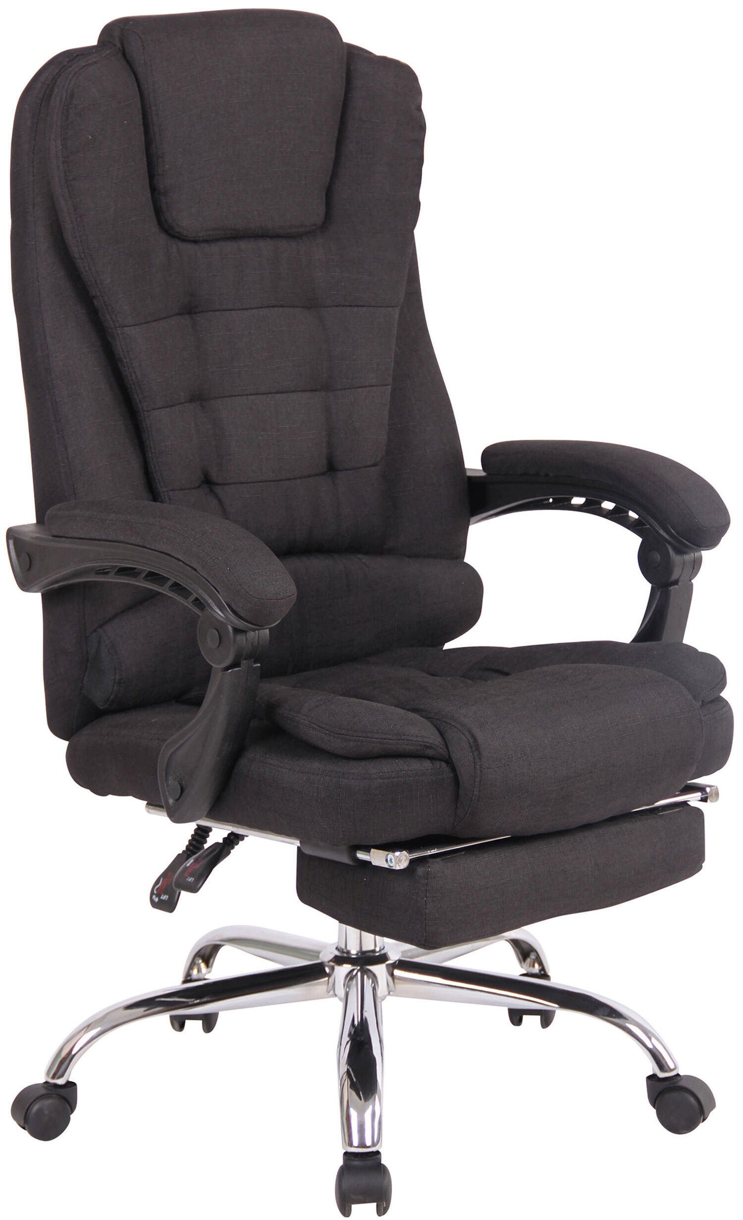BÜROSTUHL Onix, Stoff Schwarz - Schwarz, Textil/Metall (67/125/68cm) - TPFLiving