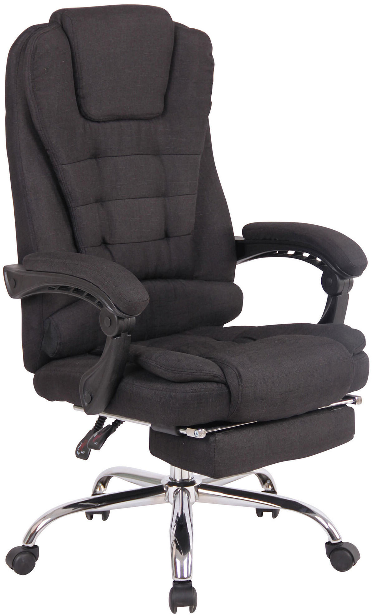 BÜROSTUHL Onix, Stoff Schwarz - Schwarz, Textil/Metall (67/125/68cm) - TPFLiving