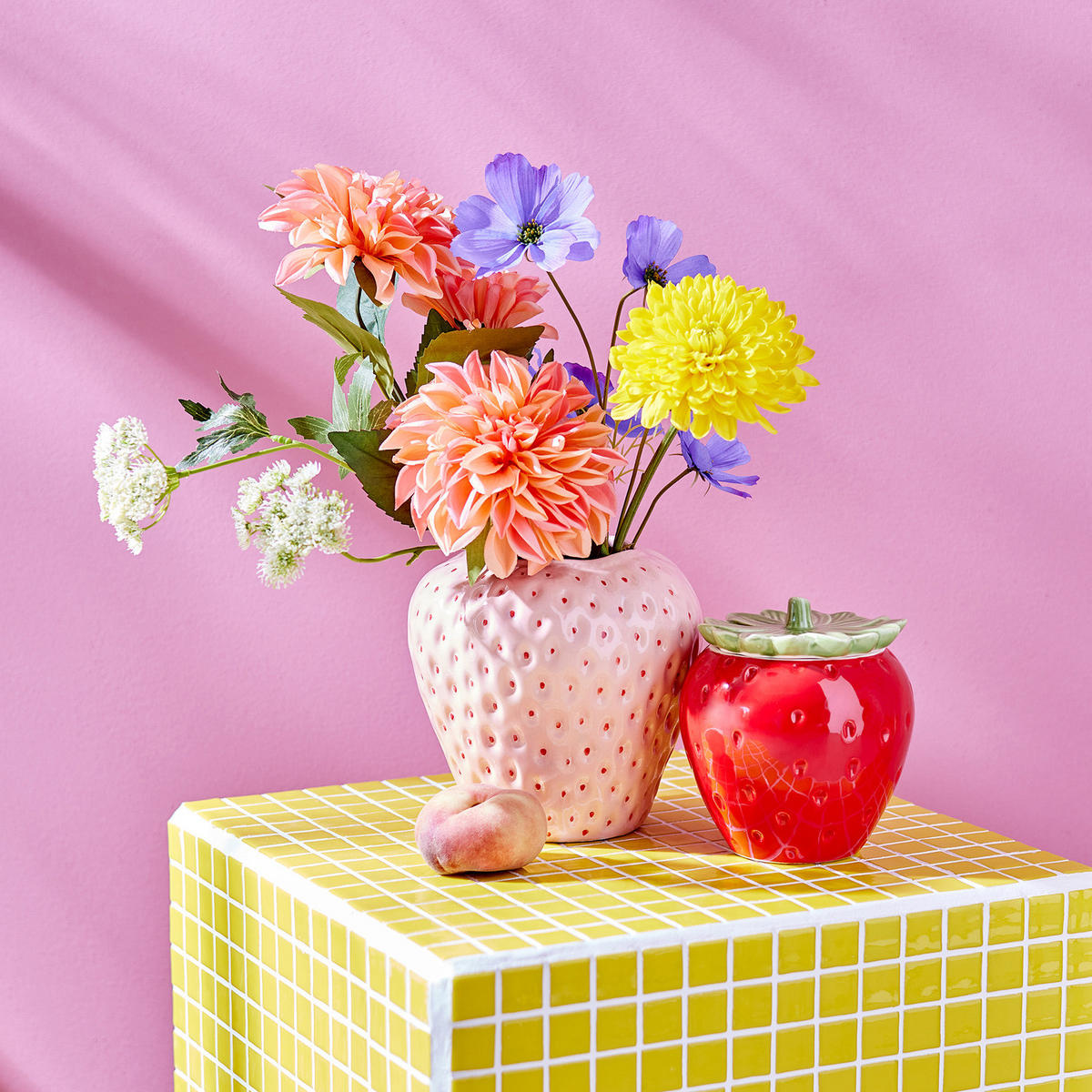 VASE Strawberry - Pink, Keramik (16cm) - Butlers