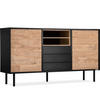 KOMMODE LOFTY TV/HiFi-Einlage, schwarz / Eiche natur - Eichefarben/Multicolor, Holzwerkstoff (151/84/41cm) - KONSIMO®