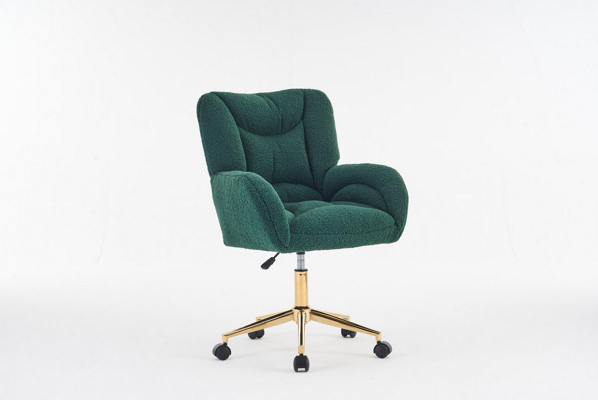 DREHSTUHL Teddy-Stoff mit höhenverstellbarem Sitz 64/62/92.5 cm Grün - Grün, Textil (62/92.5/64cm) - Redom