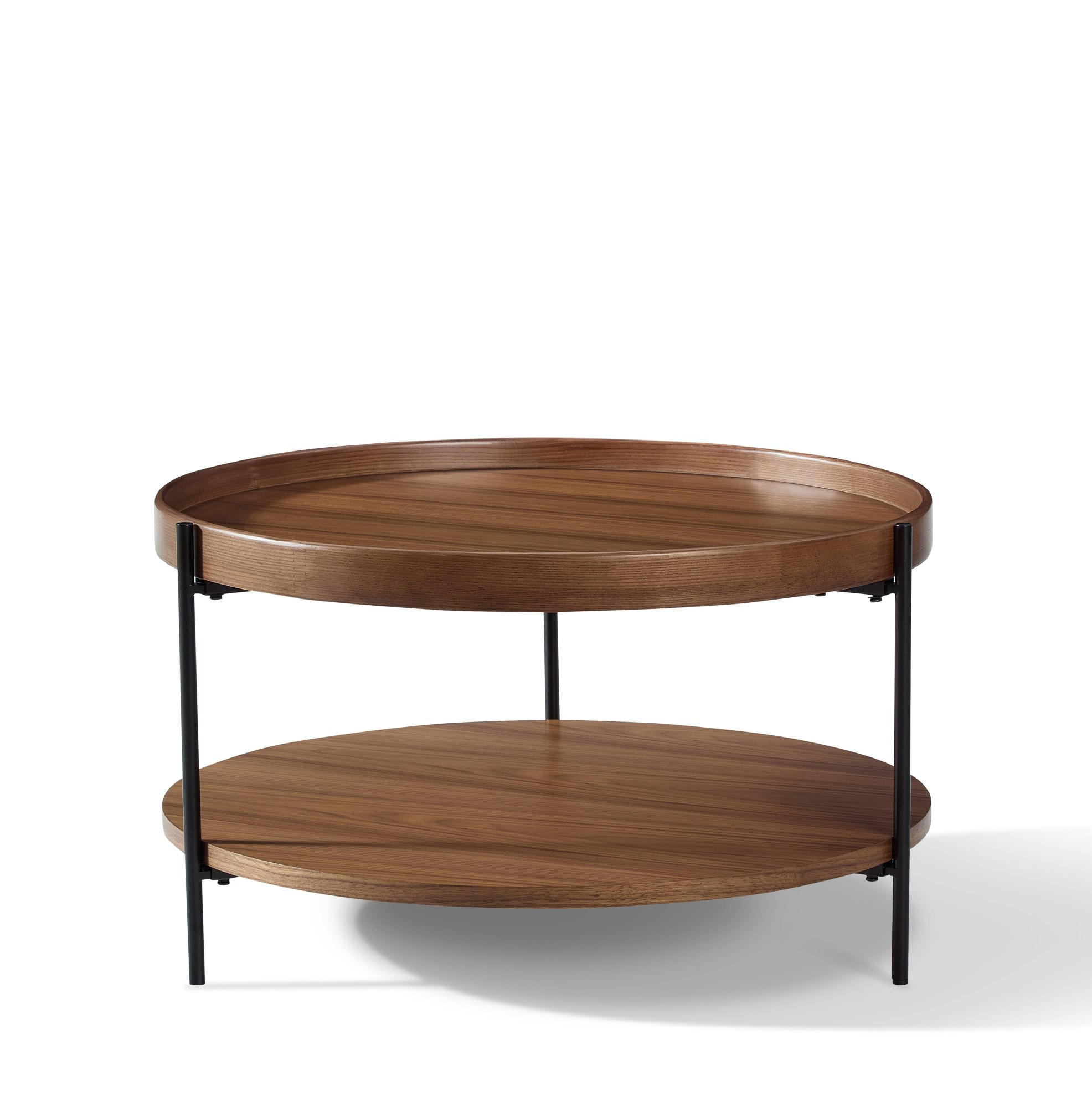 BEISTELLTISCH aus Massivholz und MDF 44x44x48 cm Walnuss mit kompakter Form und natürlicher Holzoptik - Walnussfarben, Holzwerkstoff (44/44/48cm) - Modfu