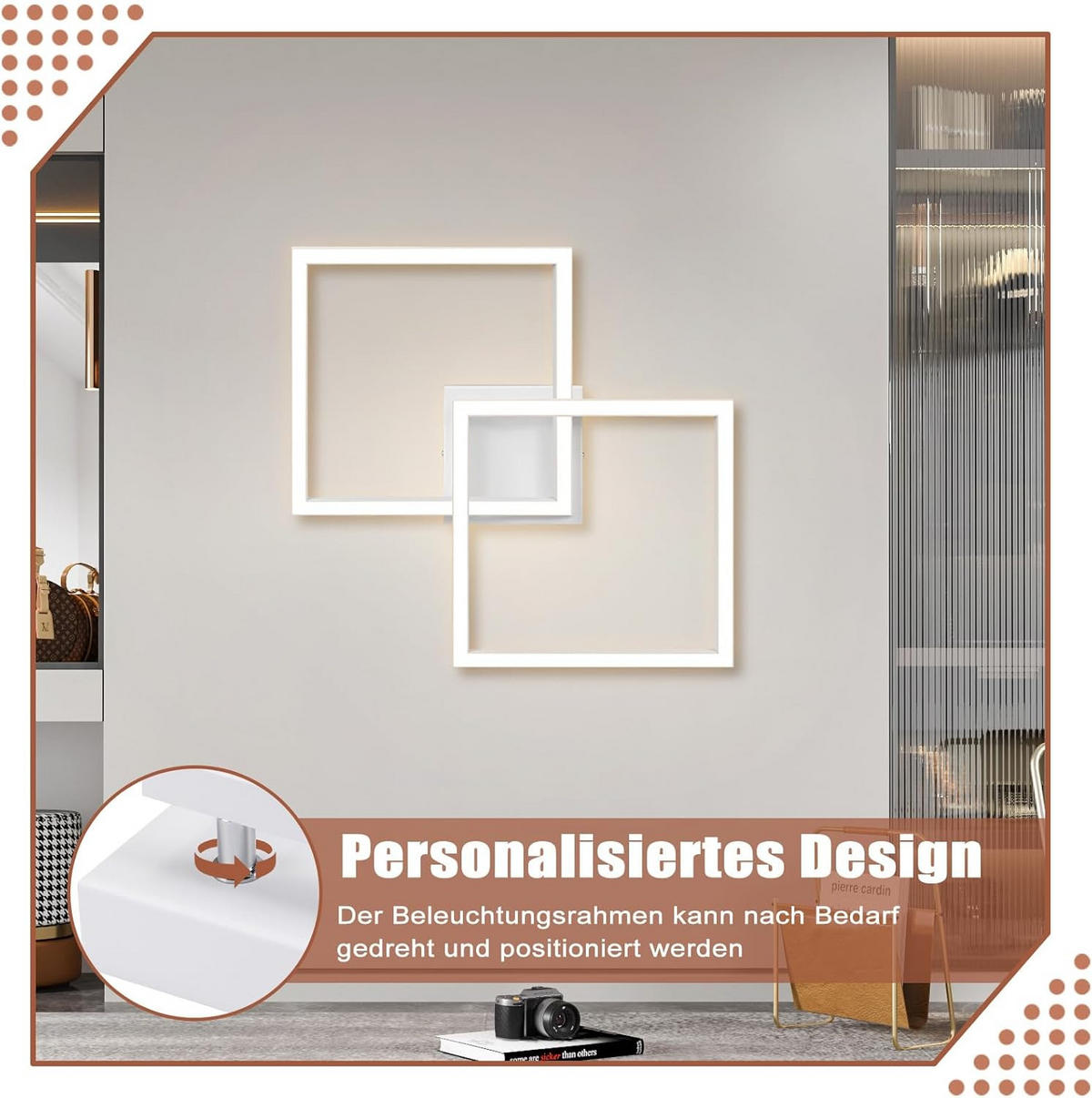 LED-DECKENLEUCHTE Eichwacht 46.1/5.8/46.1 cm - Weiß, Metall (46.1/46.1/5.8cm) - ZMH