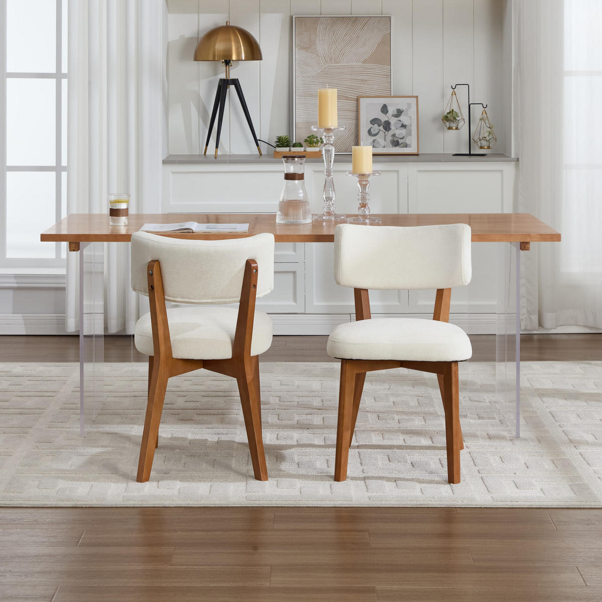 VIERFUSSSTUHL 54,5/47/77 cm beige aus Holz mit Polsterung - Beige, Holz (47/77/54.5cm) - OKWISH