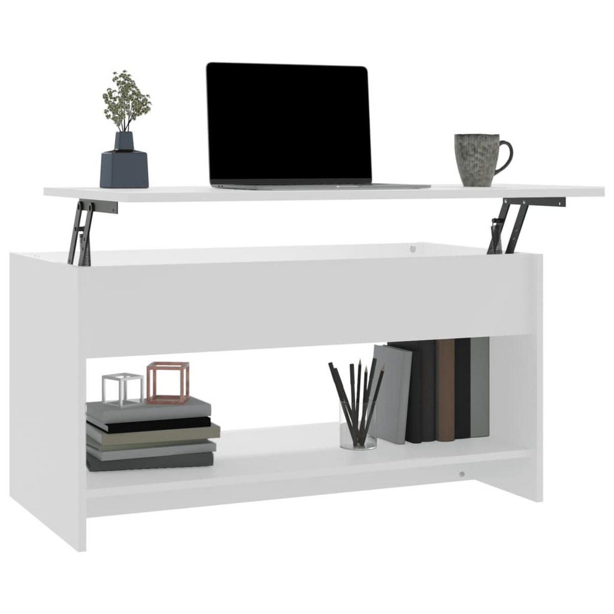 COUCHTISCH Weiß 102x50x52,5 cm Holzwerkstoff - Weiß, Holzwerkstoff (102/50/52.5cm) - furnicato