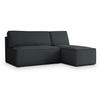 ECKSOFA BRISO P Graphitfarben Kordstoff mit Schlaffunktion - Graphitfarben, Holz (200/140cm) - MASSENO