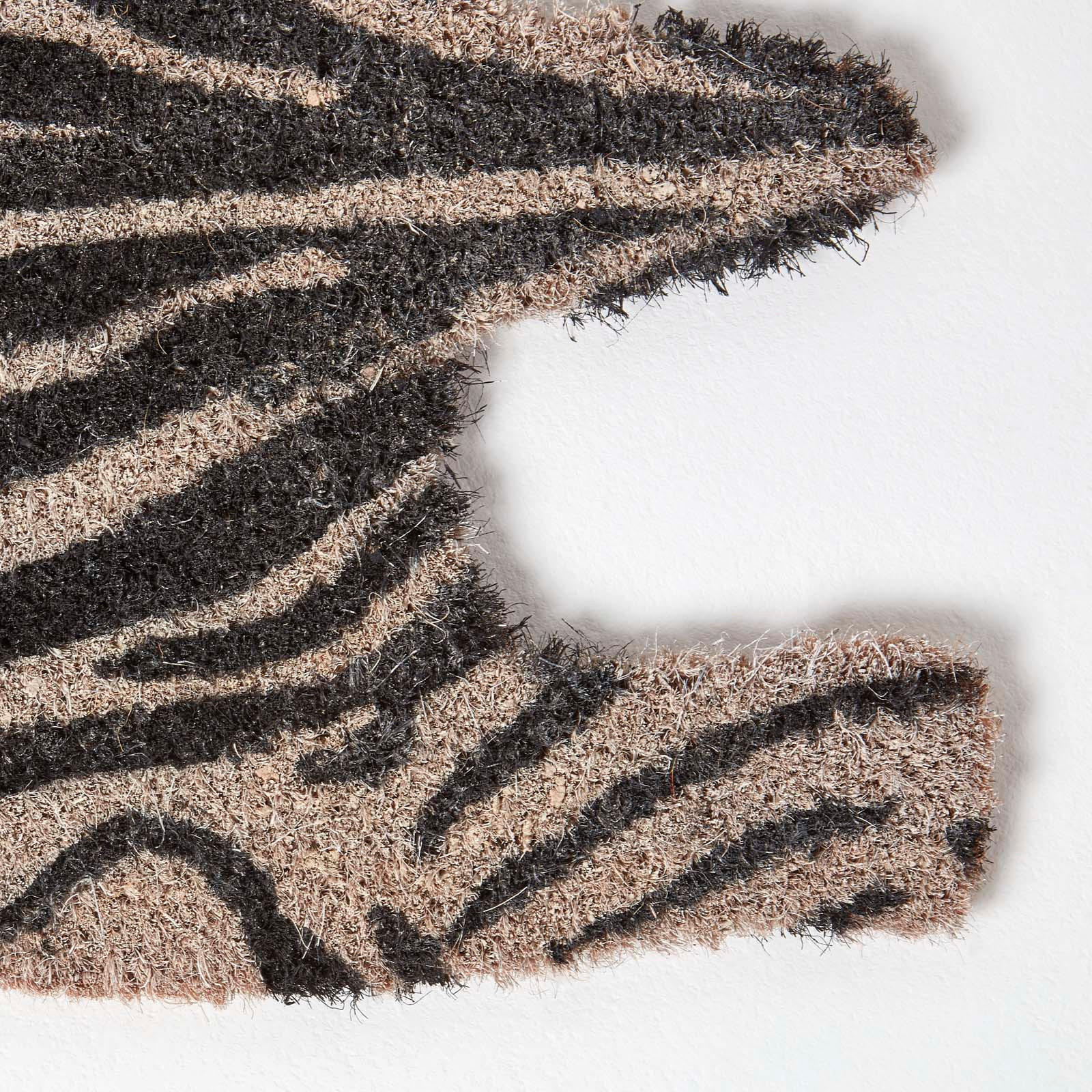 FUSSMATTE Zebra, Kokos 38/75 cm - Schwarz, Naturmaterialien (38/75cm) - Homescapes