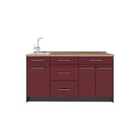 KUCHYNSKÝ BLOK Fame-Line, Bordeaux vysoký lesk, 150 cm, AP Oak - bordová/antracitová, kompozitné drevo (150/82/60cm) - Vicco