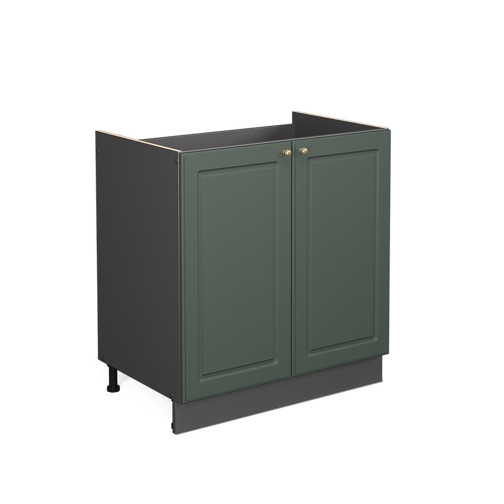 SPÜLENUNTERSCHRANK Fame-Line Grün-Gold Landhaus 80 cm ohne AP - Anthrazit/Grün, Holzwerkstoff (80/82/51.6cm) - Vicco