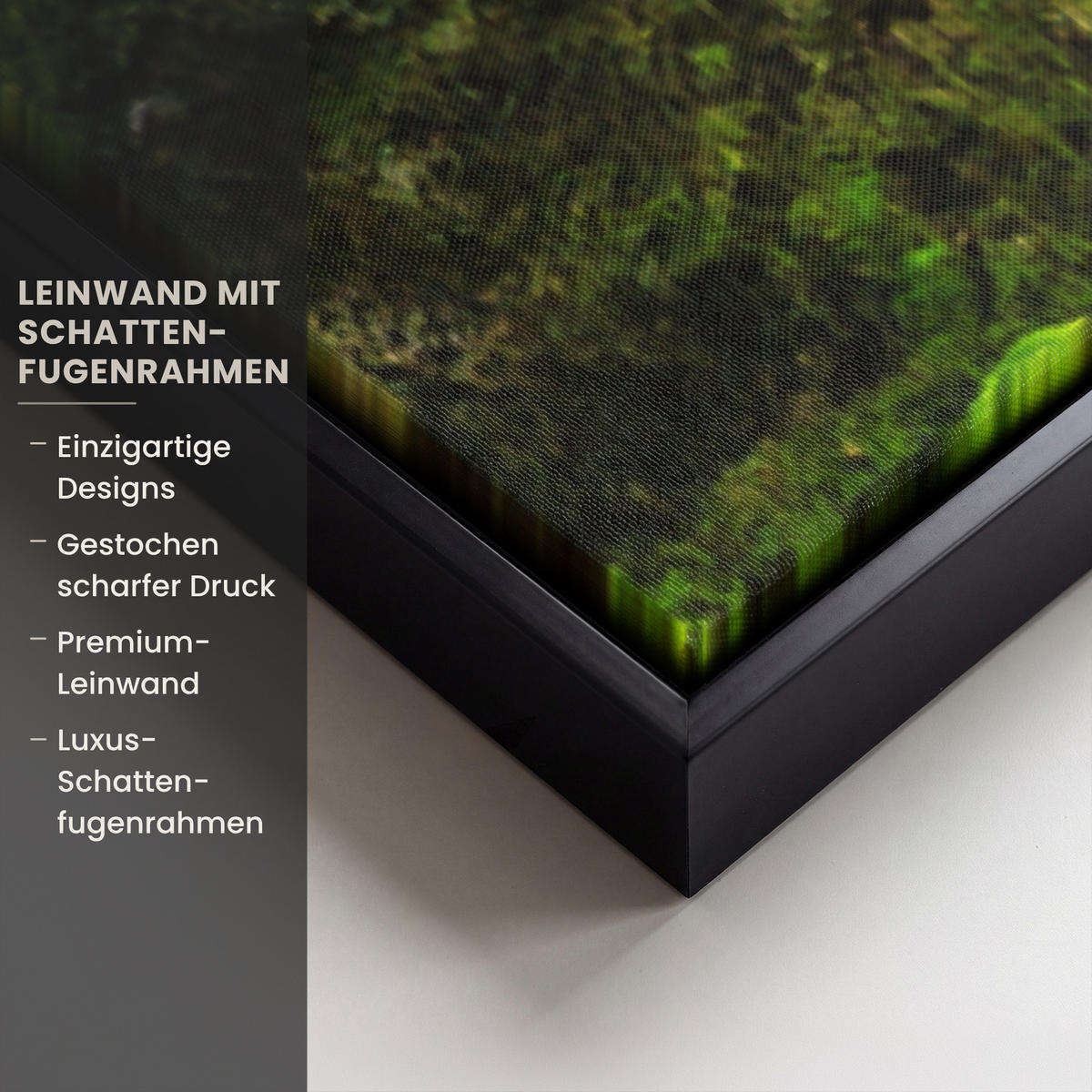 LEINWAND Bilder mit Rahmen - Dschungel - Wasserfall - Australien - Pflanzen - Natur - 90x140 - Dunkelgrün, Textil (90/140cm) - MuchoWow
