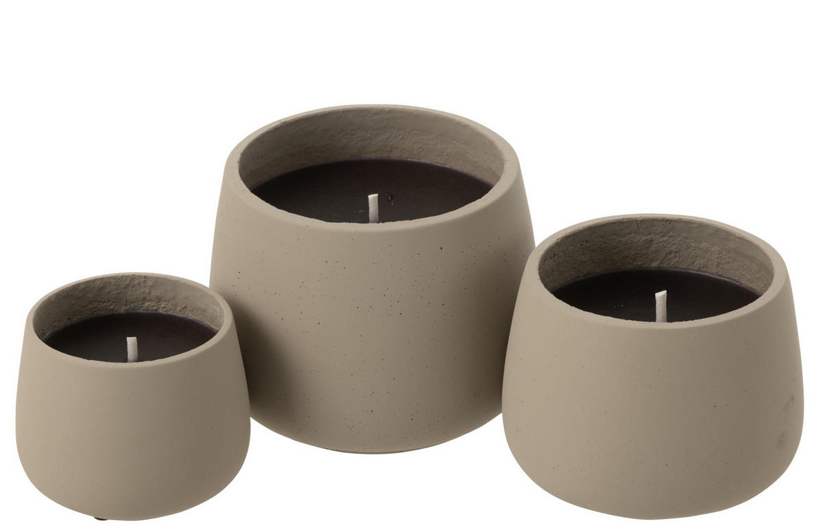 KERZEN KYRA - Zement - Grau - L - 45 Std. - Grau, Stein (20.5/16cm) - J-Line