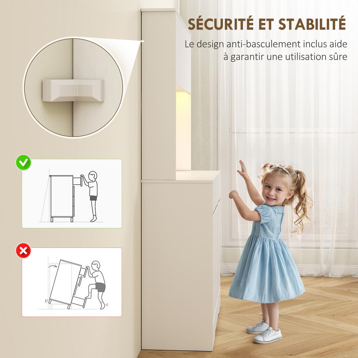 BUFFET DE-11183 LED-Beleuchtung, 6 Türen Weiß - Weiß, Holzwerkstoff (38/180/100cm) - ComfortXL
