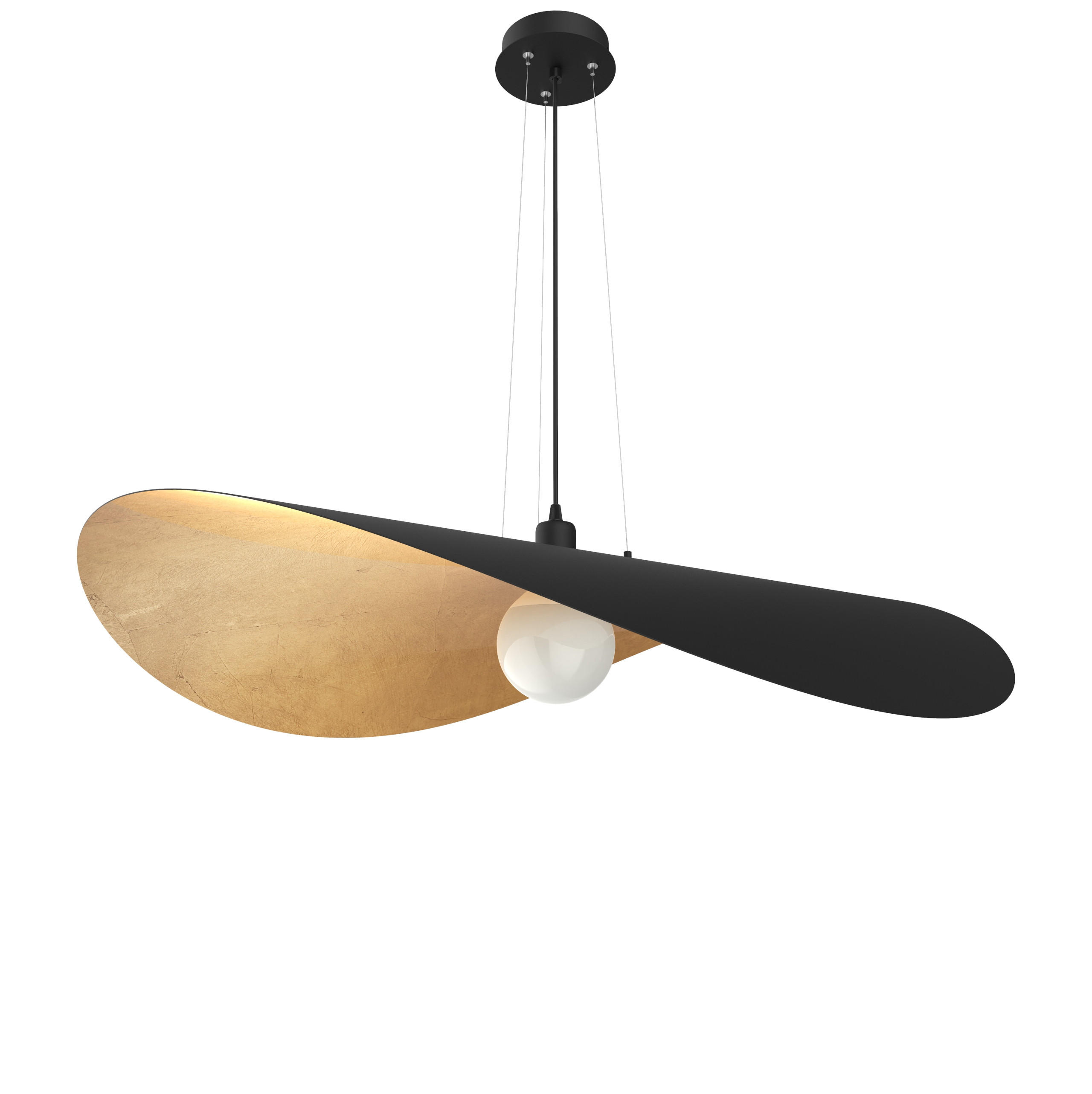 HÄNGELEUCHTE - Goldfarben, Metall (90/90/120cm) - Lumicom