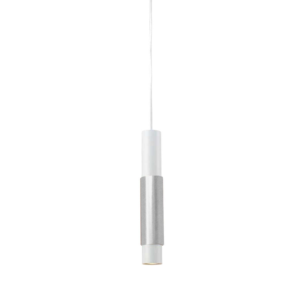 HÄNGELAMPE Crutch Weiß - Alufarben/Weiß, Metall (5.8/5.8/40cm) - s.luce