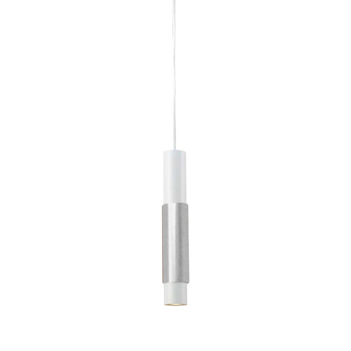 HÄNGELAMPE Crutch Weiß - Alufarben/Weiß, Metall (5.8/5.8/40cm) - s.luce