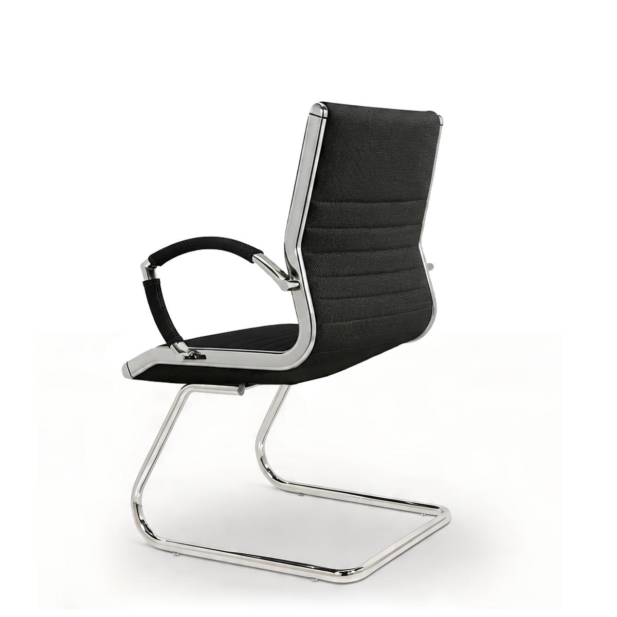 BESUCHERSTUHL Montreal Stoff Schwarz – ergonomisch, 150 kg belastbar - Schwarz, Textil/Metall (60/95/60cm) - Versee