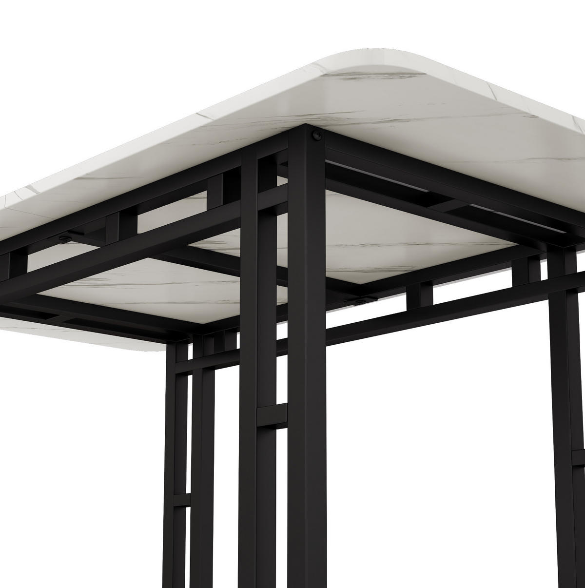 ESSTISCH 120/70 cm schwarz mit Metallbeinen luxuriös - Weiß, Holzwerkstoff (120/70/74cm) - OKWISH