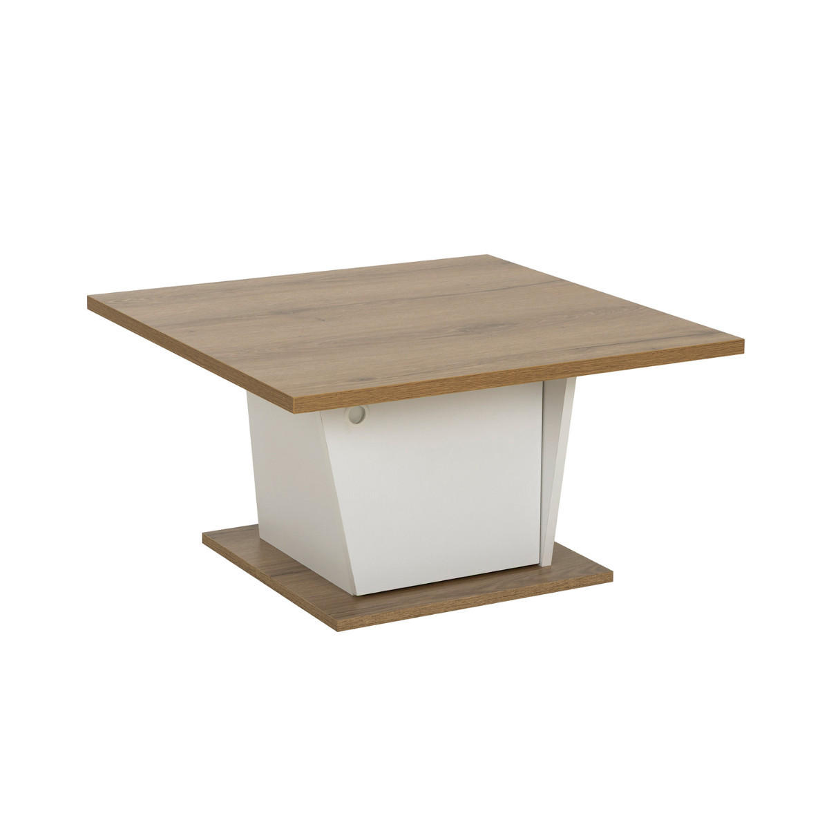 COUCHTISCH Bar Dekor Weiß und Eiche ATOS 69/69/38 cm - Eschefarben, Holzwerkstoff (70.5/69/38cm) - Calicosy