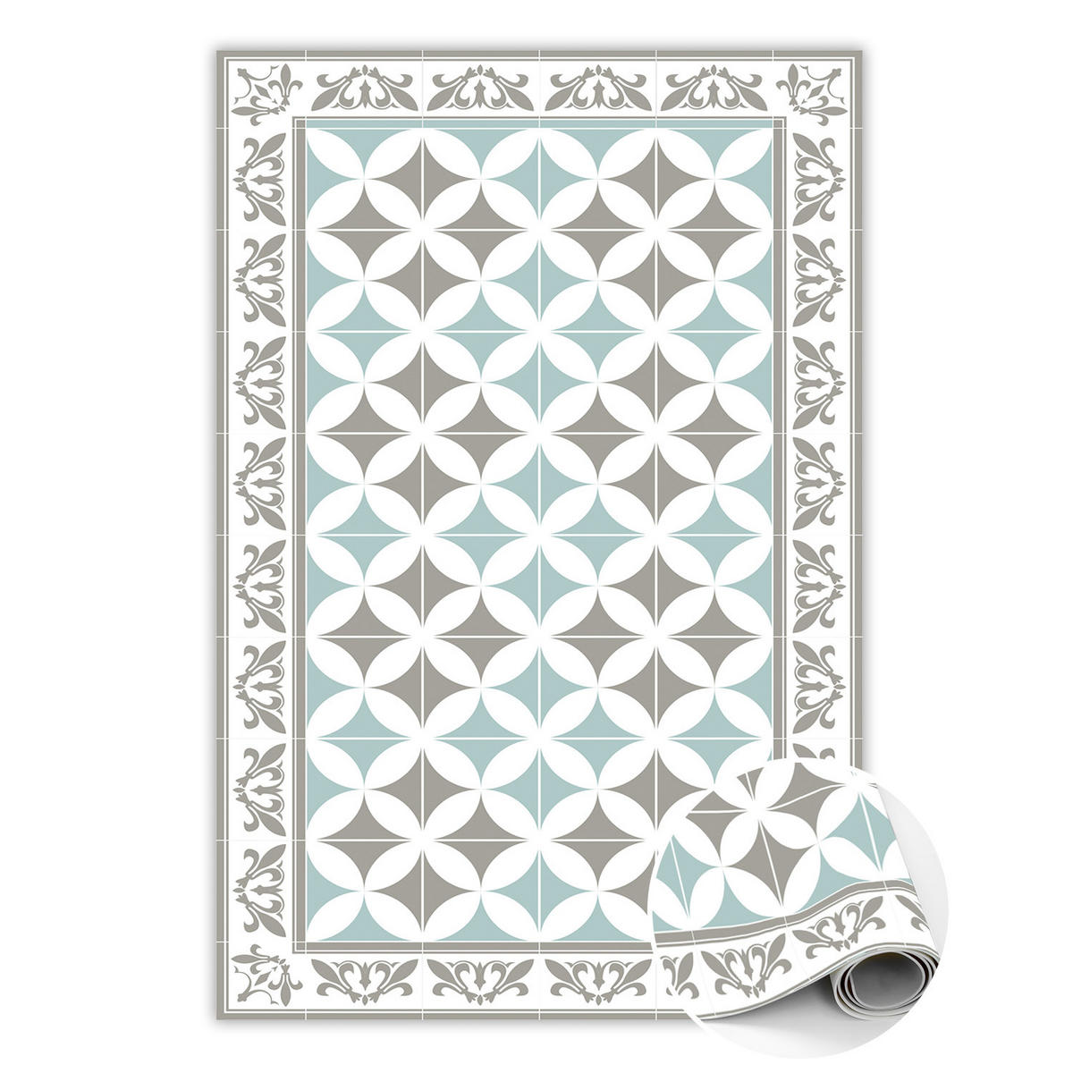 VINYL TEPPICH 150x225 cm Portugiesische Kacheln - Pastellblau, Kunststoff (150/225cm) - TULUP