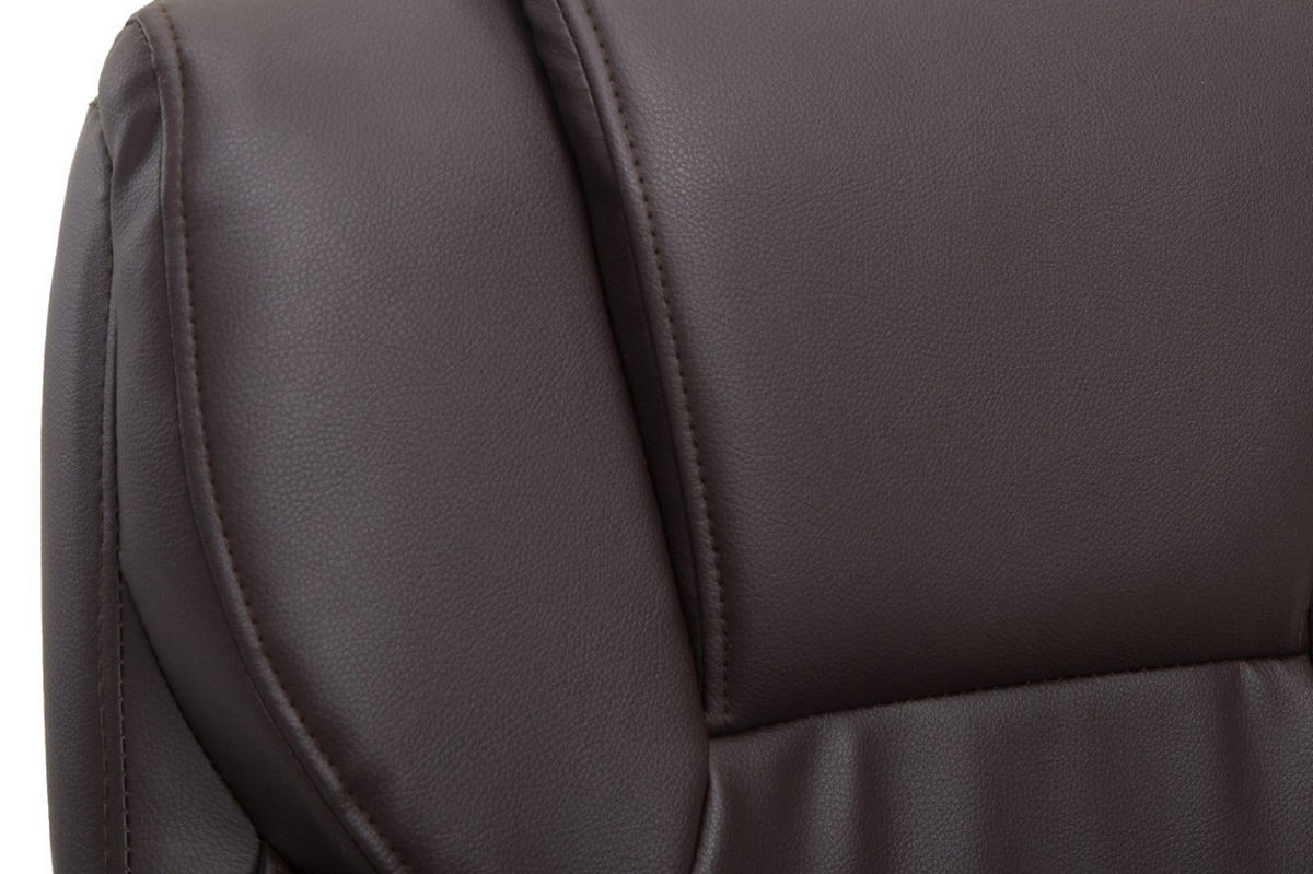 CHEFSESSEL Lederlook Braun - Braun/Grau, Kunststoff/Textil (65/109/73cm) - CLP