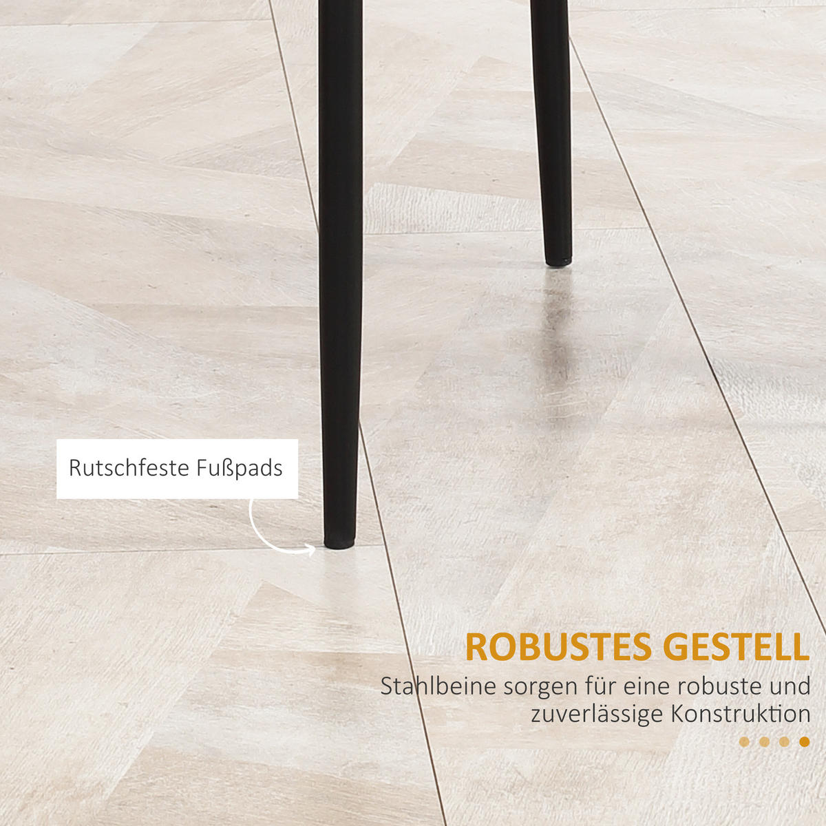 ESSZIMMERSTÜHLE Kunstleder Stahl Schwarz - Schwarz, Kunststoff (50/97/41cm) - HOMCOM