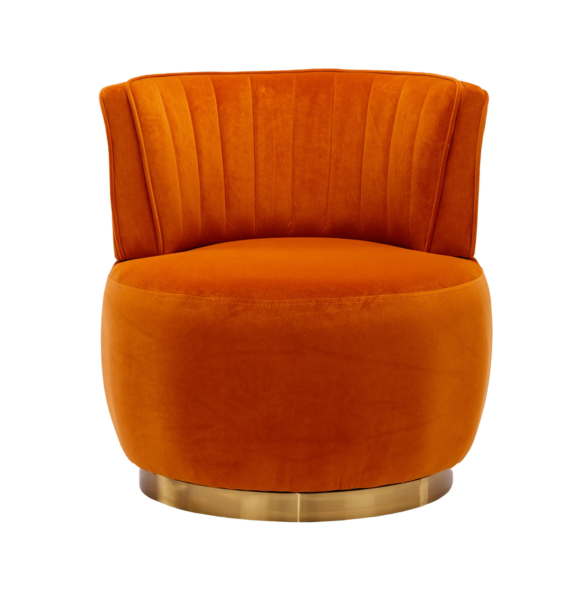 STUHL, Samt, 360° drehbar, 62,5/62/69,5 cm, Orange - Orange, Textil (62/69.5/62.5cm) - Redom