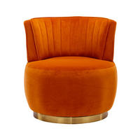 STUHL, Samt, 360° drehbar, 62,5/62/69,5 cm, Orange - Orange, Textil (62/69.5/62.5cm) - Redom