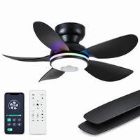 DECKENVENTILATOR Schwarz 81 cm mit LED und leisem DC-Motor - Schwarz, Kunststoff (81/81/24cm) - Surtime