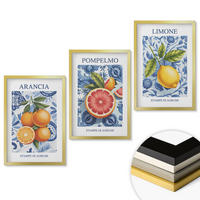 WANDBILDER 3er Set - 40x60 cm Goldrahmen - Vintage-Illustrationen von Zitrusfrüchten - Goldfarben, Kunststoff (40/60cm) - ArtPrintCave