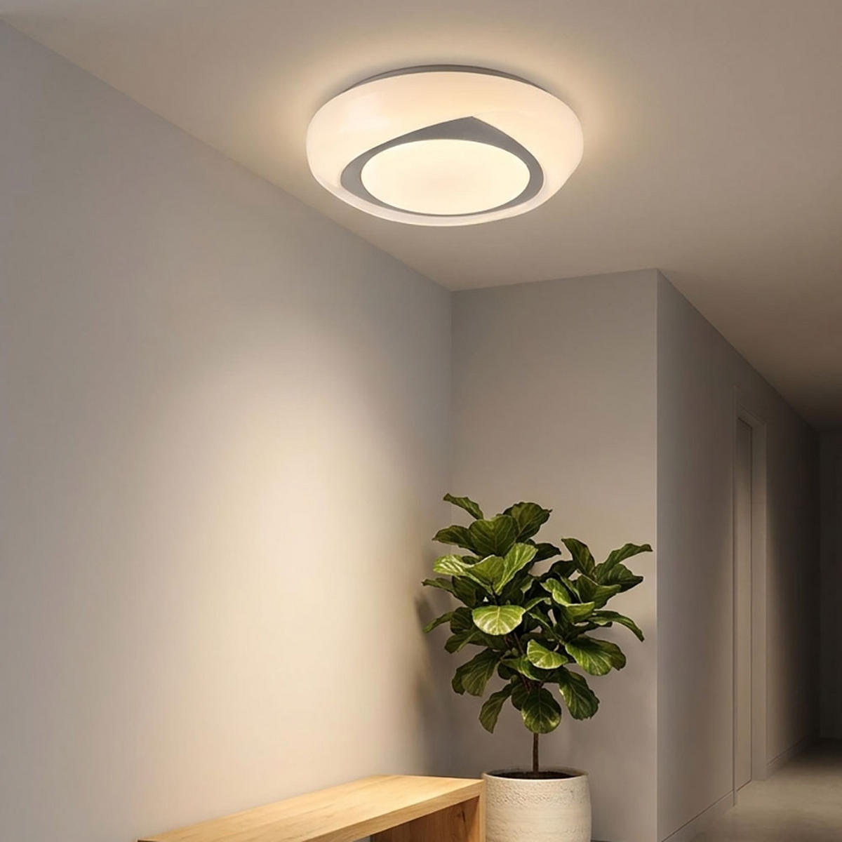 LED DECKENLEUCHTE Metall Weiß Rund - Weiß, Metall (35/35/9.5cm) - Globo Lighting