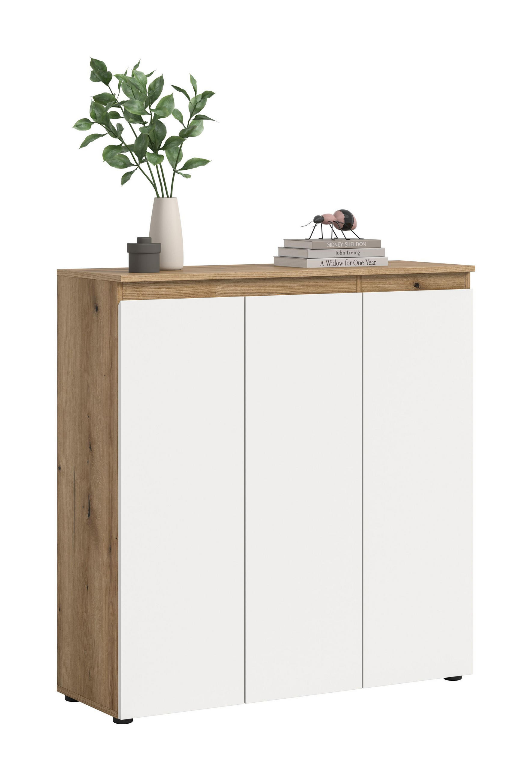 UNIVERSALSCHRANK SCARPA (B/H/T: ca. 105/111/37 cm) in Evoke Oak Nachbildung/weiß - Eichefarben, Holzwerkstoff (105/111/37cm)